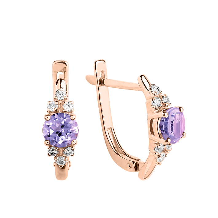 Ohrhänger mit Amethyst und Zirkonia