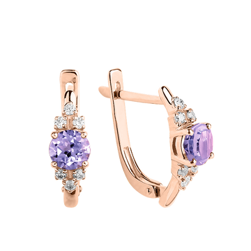 Ohrhänger mit Amethyst und Zirkonia