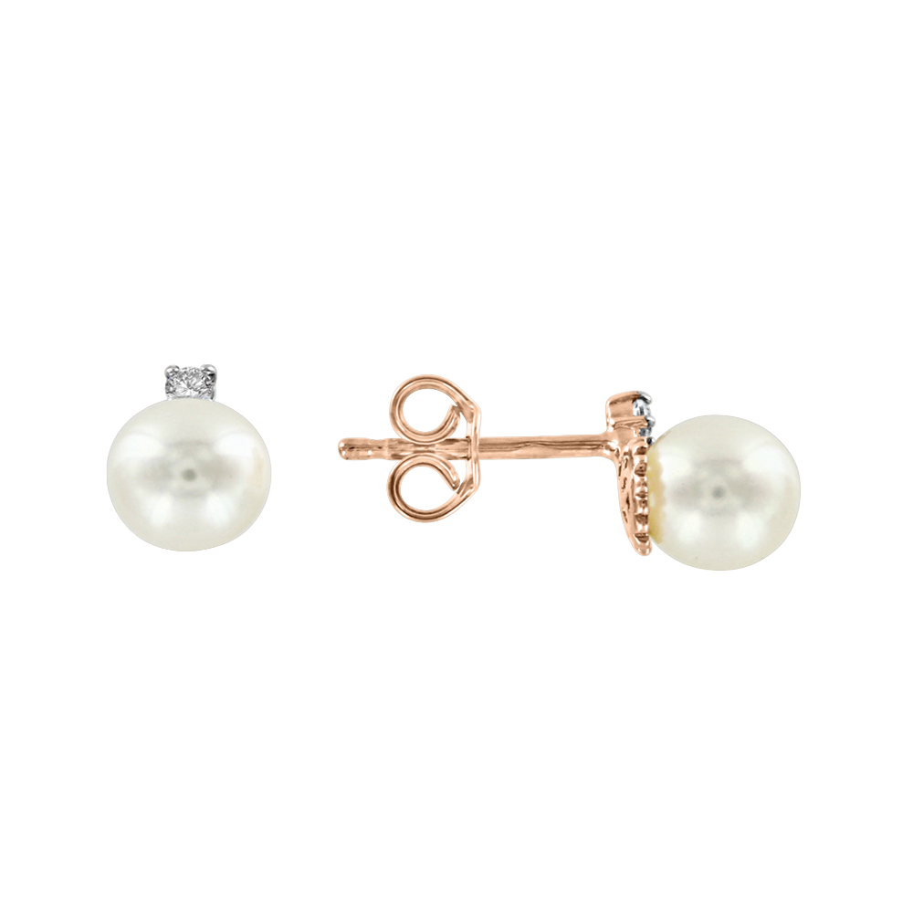 Ohrstecker mit Perle und Zirkonia