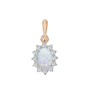 Anhänger mit Opal und Zirkonia