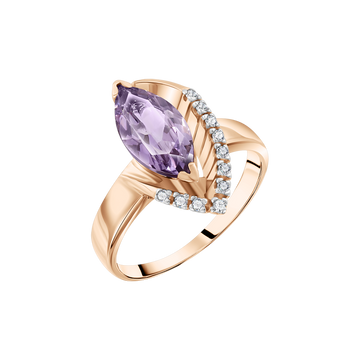 Damenring mit Amethyst und Zirkonia