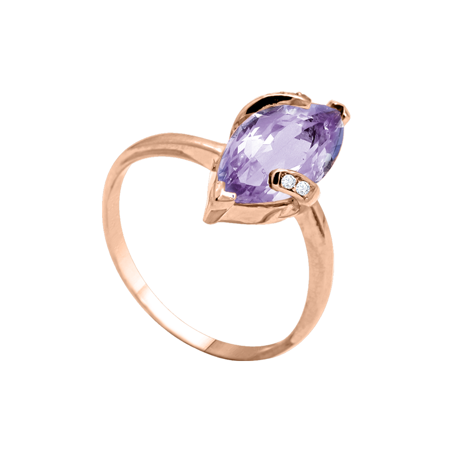 Damenring mit Amethyst und Zirkonia