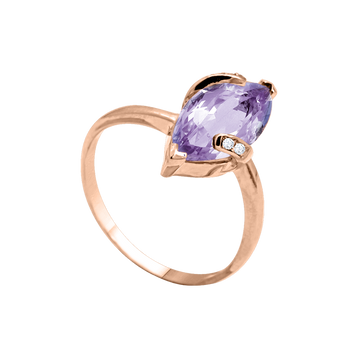 Damenring mit Amethyst und Zirkonia