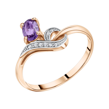 Damenring mit Amethyst und Zirkonia