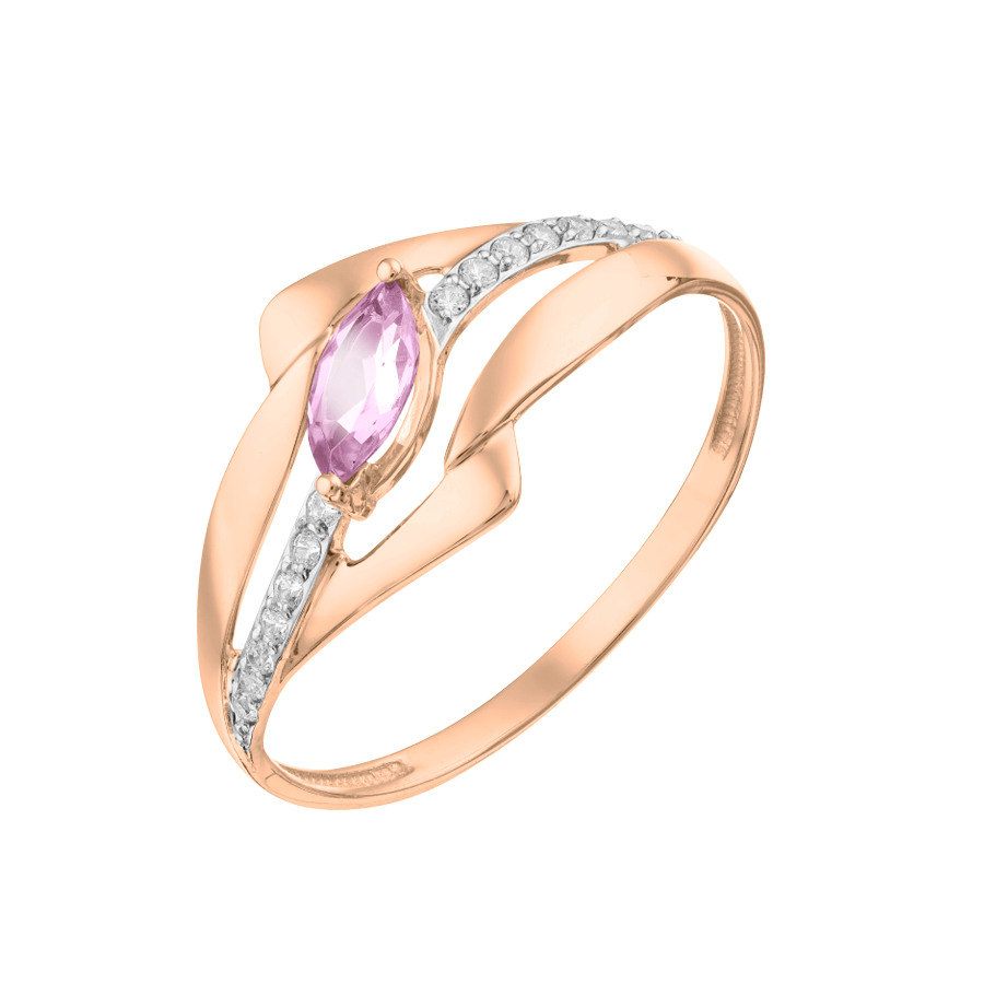 Damenring mit Amethyst und Zirkonia