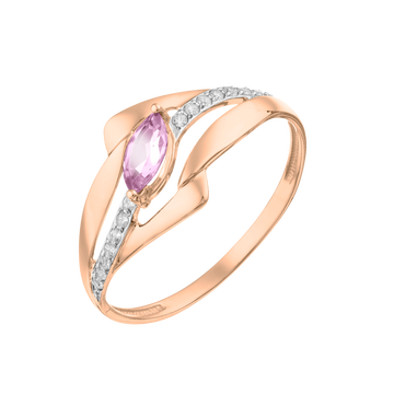 Damenring mit Amethyst und Zirkonia