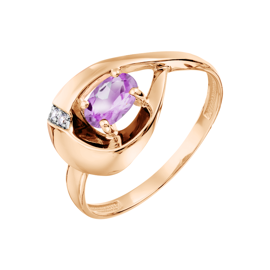 Damenring mit Amethyst und Zirkonia