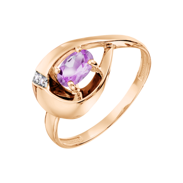 Damenring mit Amethyst und Zirkonia