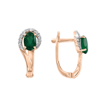Ohrhänger mit grünem Onyx und Zirkonia