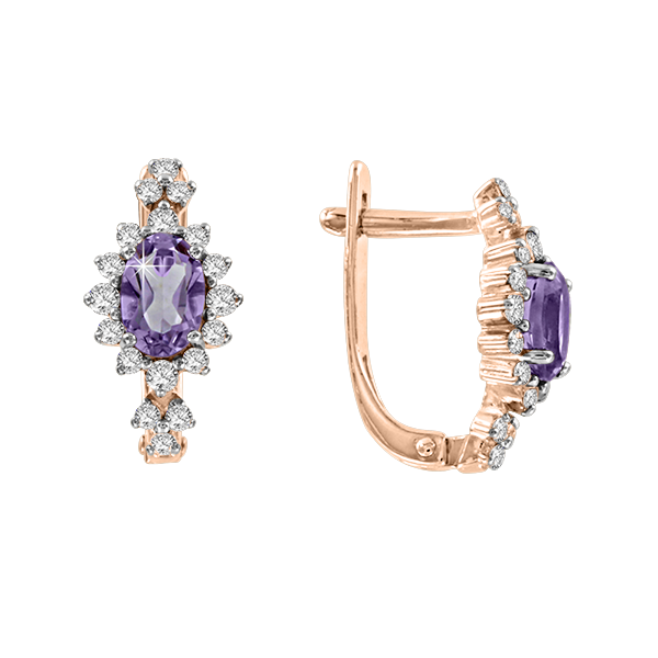 Ohrhänger mit Amethyst und Zirkonia