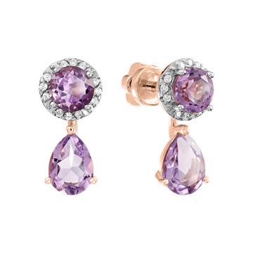 Ohrstecker mit Amethysten und Zirkonia