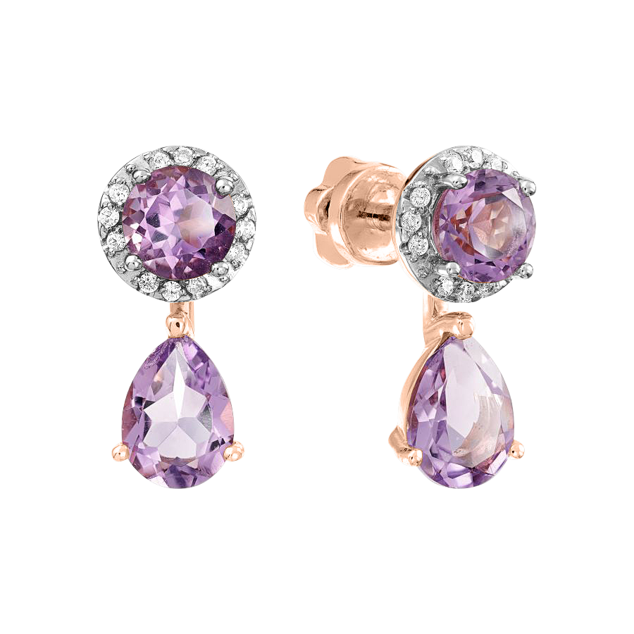 Ohrstecker mit Amethysten und Zirkonia