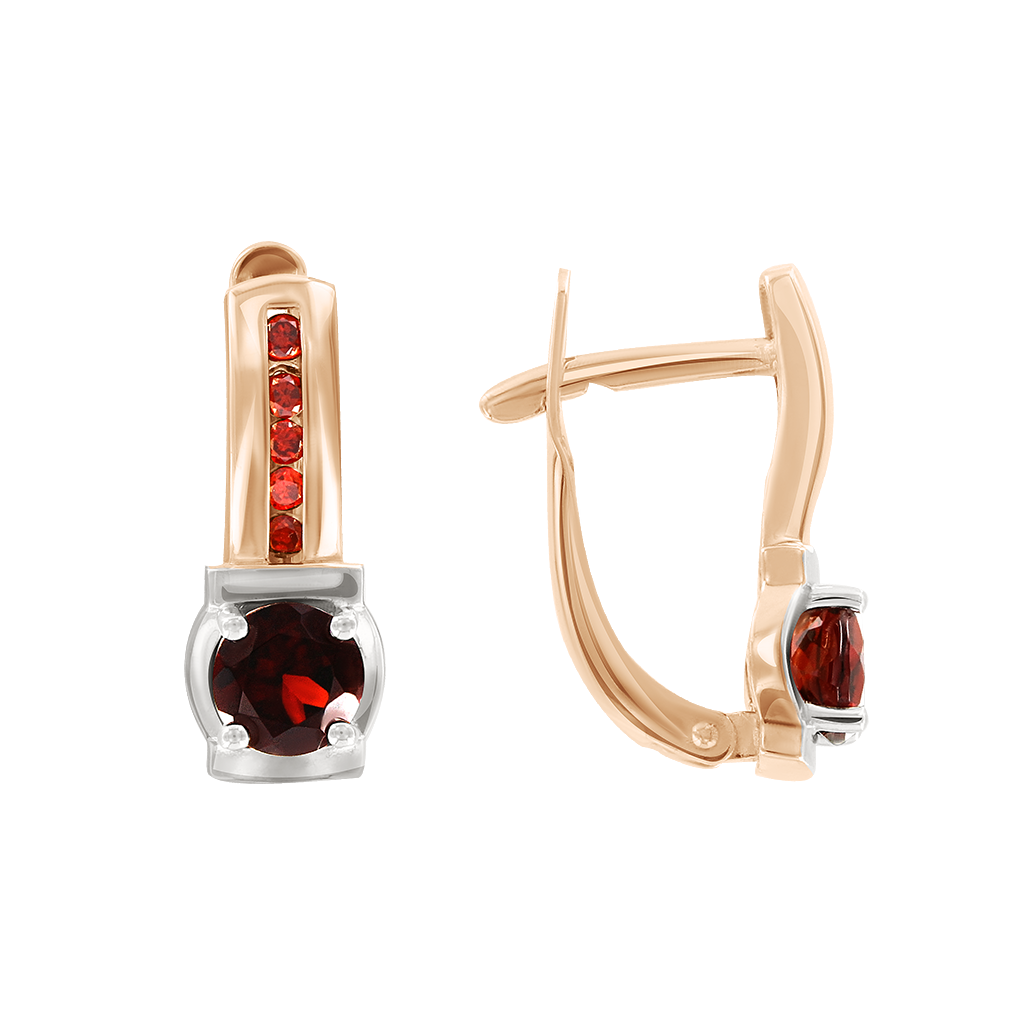 Ohrhänger mit Granat und Zirkonia