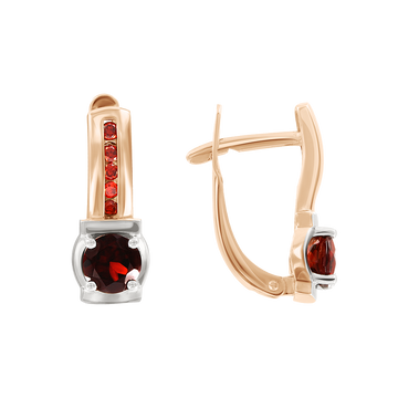 Ohrhänger mit Granat und Zirkonia