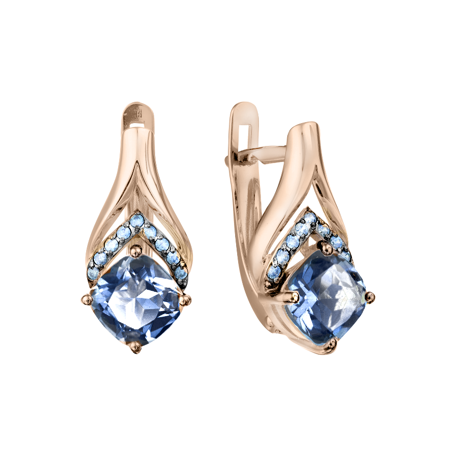 Ohrhänger mit London Blue Topas und Zirkonia