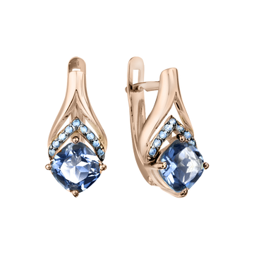 Ohrhänger mit London Blue Topas und Zirkonia