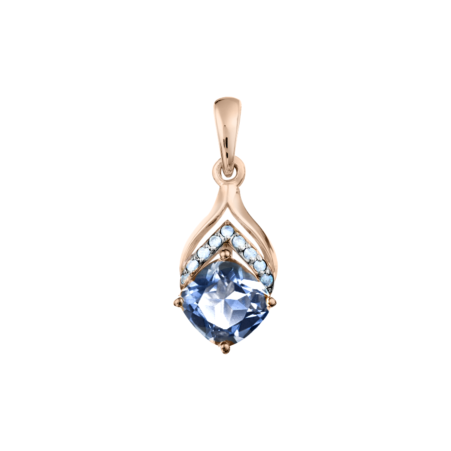 Anhänger mit London blue Topas und Zirkonia