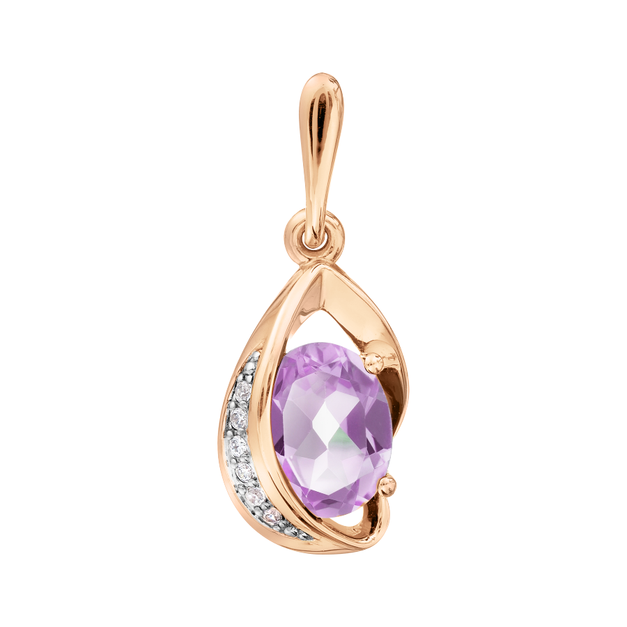 Anhänger mit Zirkonia und Amethyst