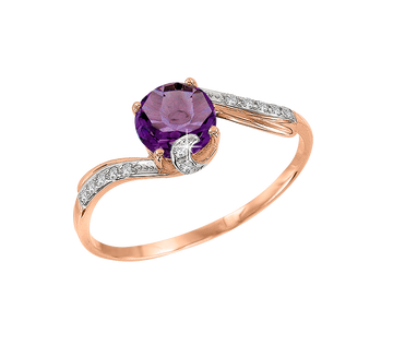 Damenring mit Amethyst und Zirkonia