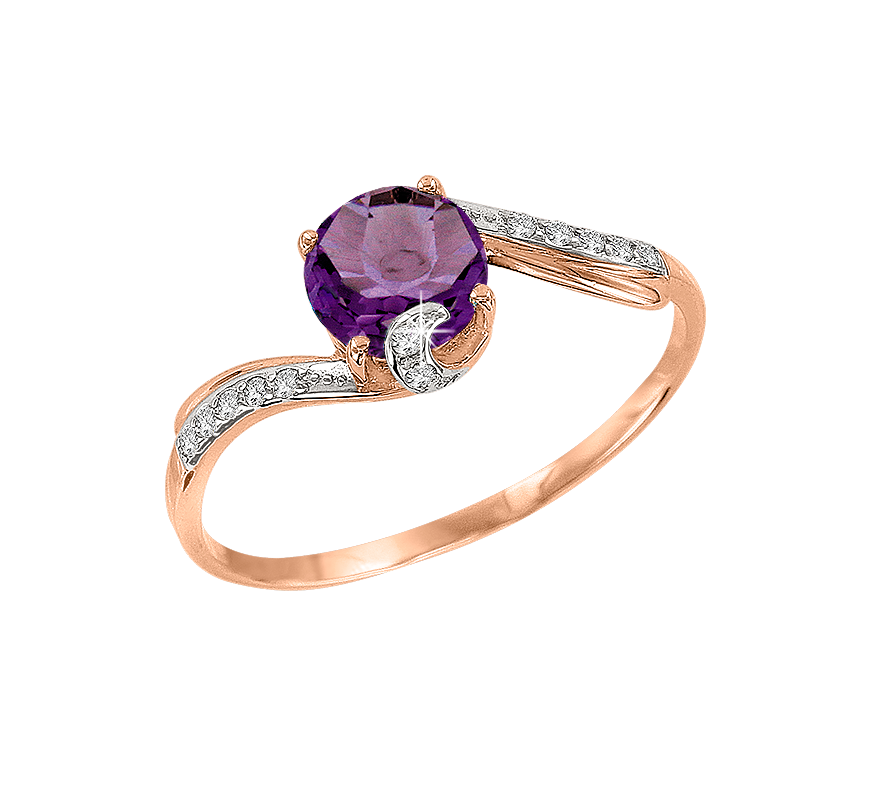 Damenring mit Amethyst und Zirkonia