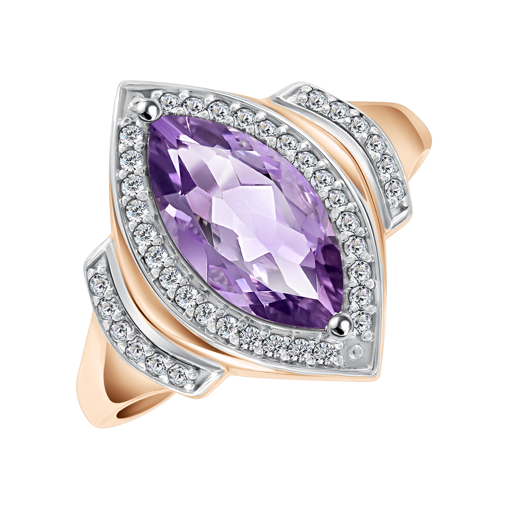 Damenring mit Amethyst und Zirkonia