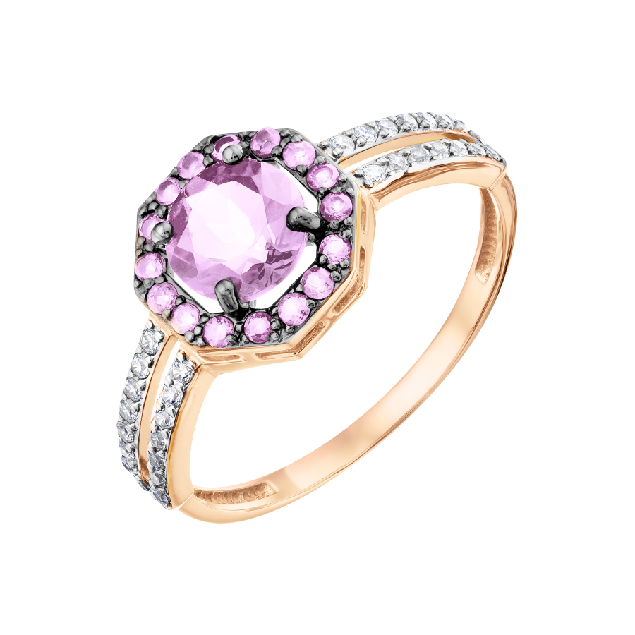 Damenring mit Amethysten und Zirkonia