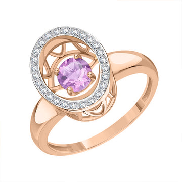 Damenring mit tanzendem Amethyst und Zirkonia