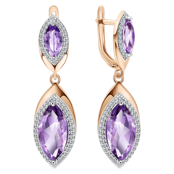 Ohrhänger mit Amethysten und Zirkonia