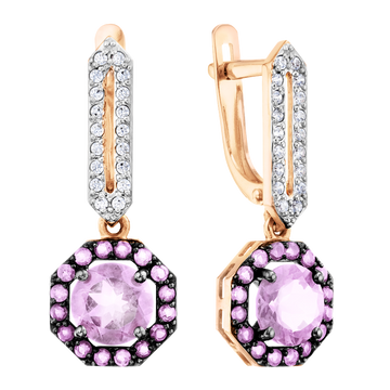 Ohrhänger mit Zirkonia und Amethysten