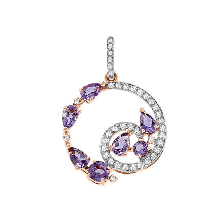 Anhänger mit Amethysten und Zirkonia