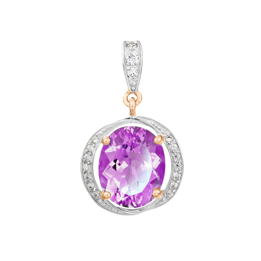 Anhänger mit Zirkonia und Amethyst