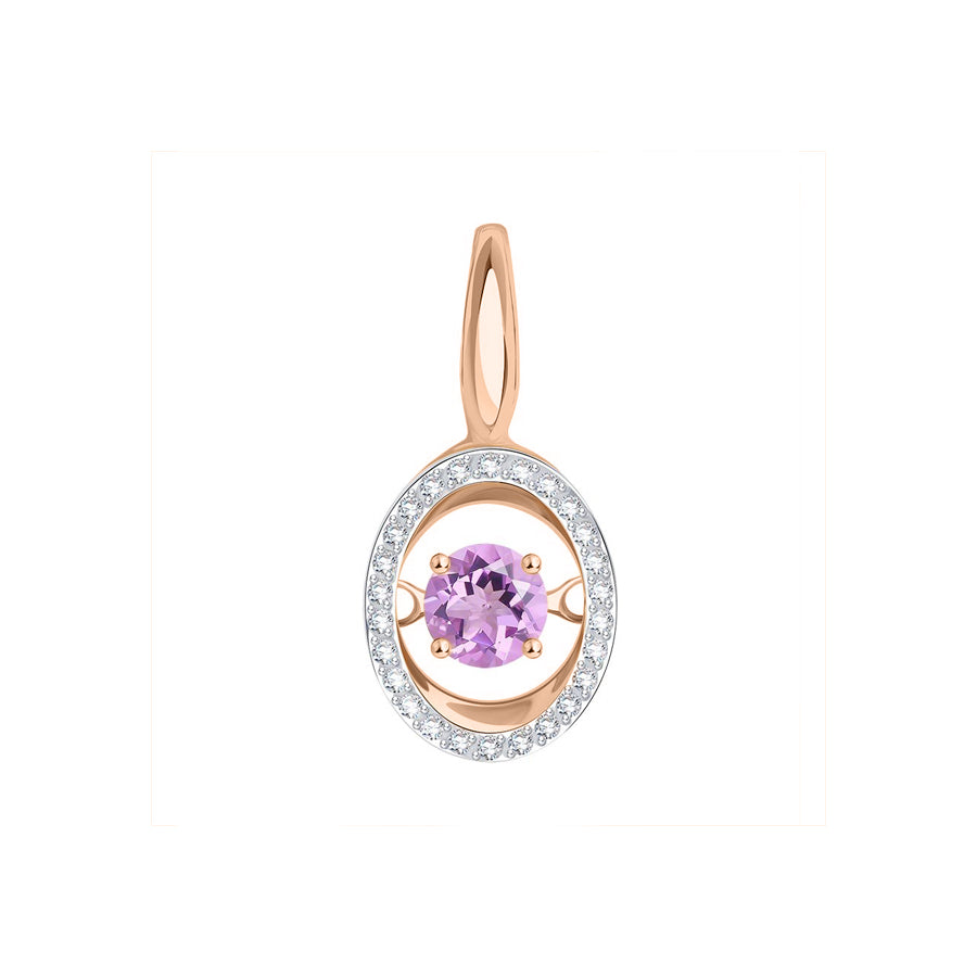 Anhänger mit tanzendem Amethyst und Zirkonia