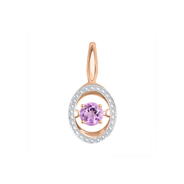 Anhänger mit tanzendem Amethyst und Zirkonia