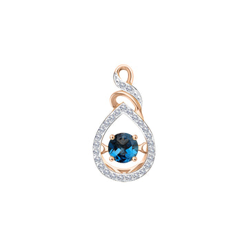 Anhänger mit tanzendem London Blue Topas und Zirkonia