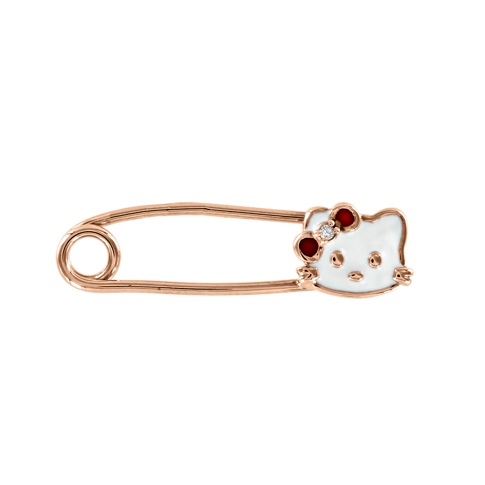 Brosche mit Emaille und Zirkonia