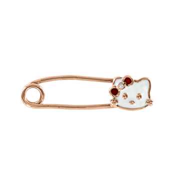 Brosche mit Emaille und Zirkonia
