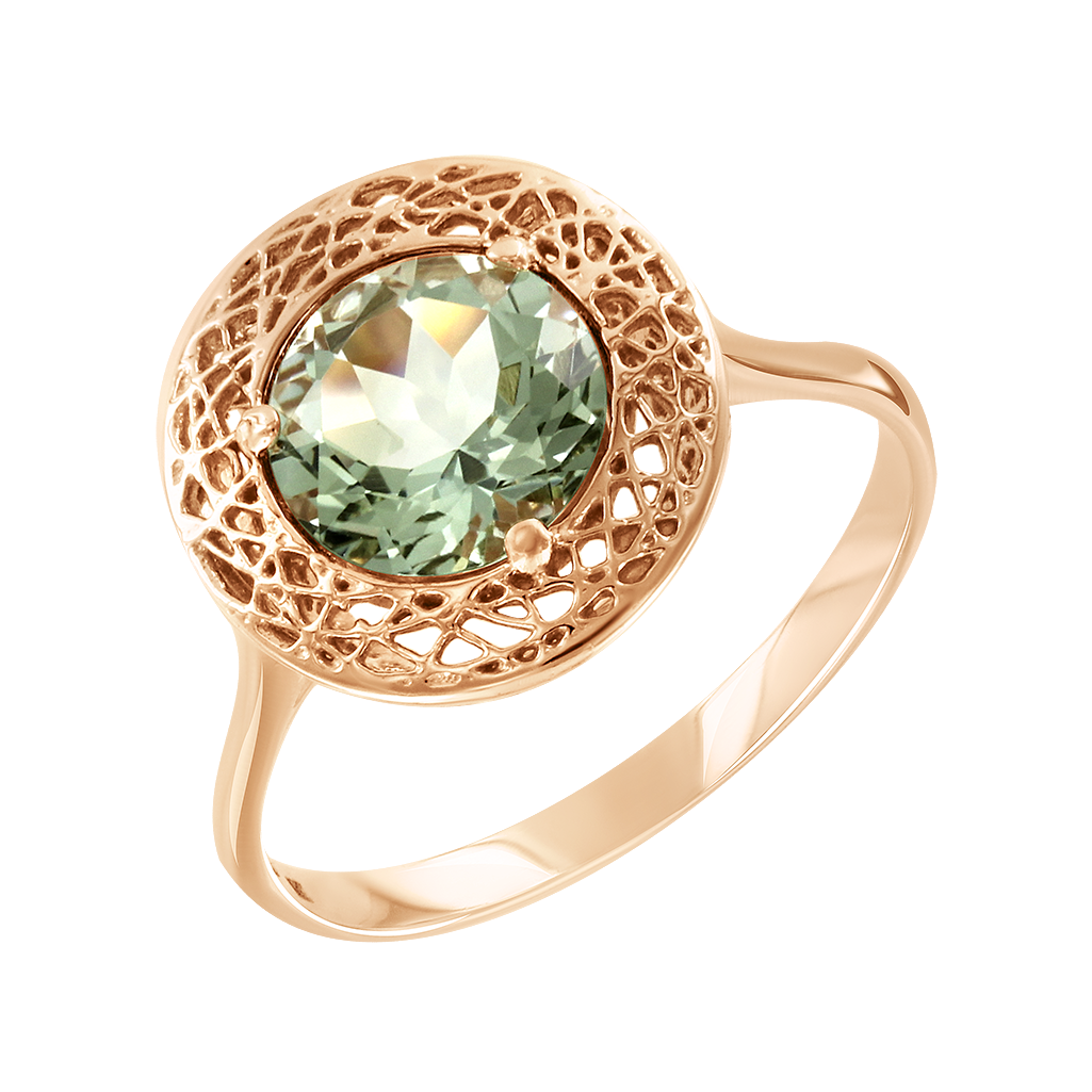 Damenring mit grünem Amethyst