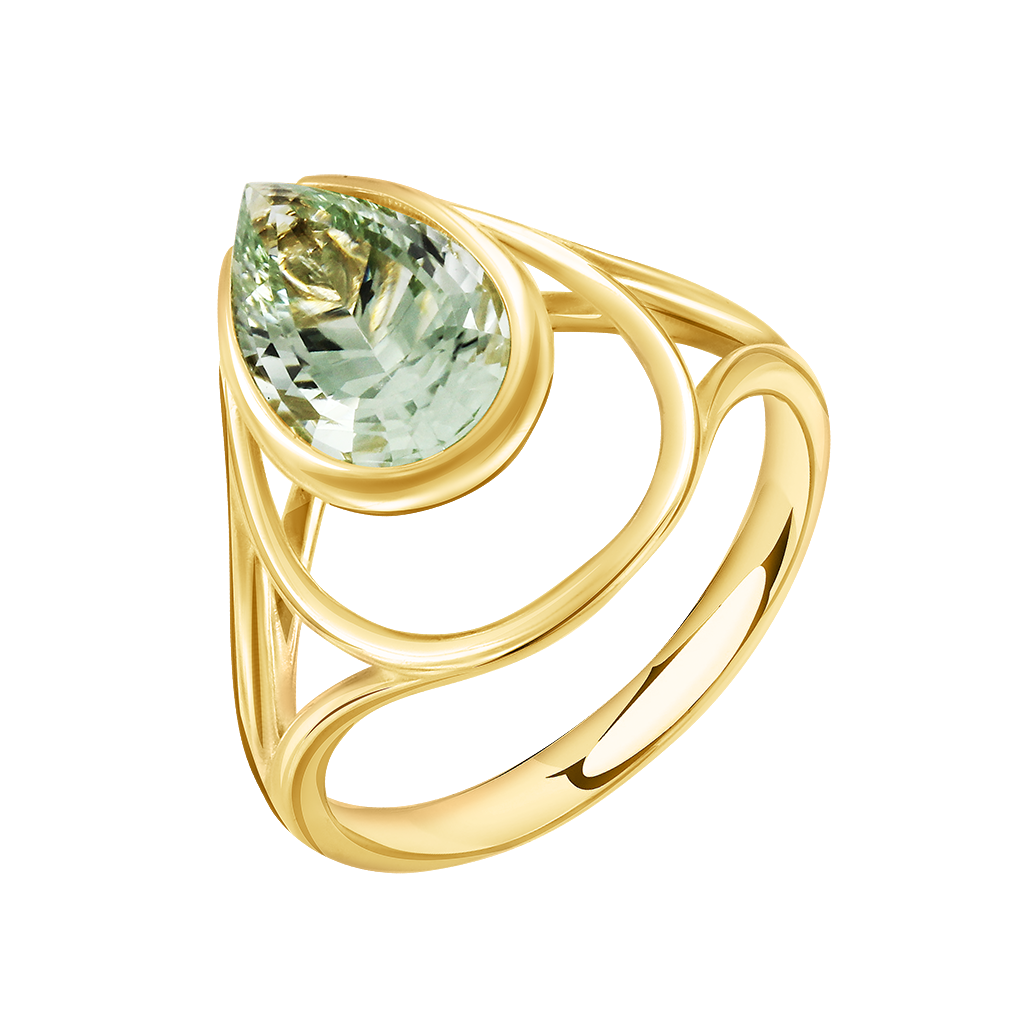 Damenring mit grünem Amethyst