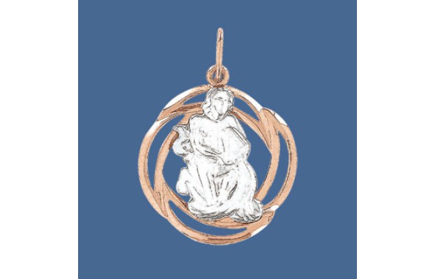 Anhänger, Rot-/Weißgold, 585°, Wassermann 21.01 - 20.02.