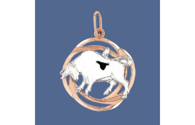 Anhänger, Rot-/Weißgold, 585°, Stier 21.04 - 20.05.