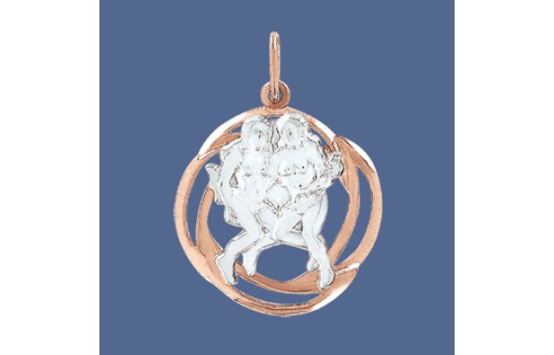 Anhänger, Rot-/Weißgold, 585°,Zwillinge 21.05 - 21.06.