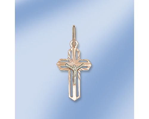 Anhänger, Rot-/Weißgold, 585°; Höhe ca. 24 mm; спаси и сохрани 