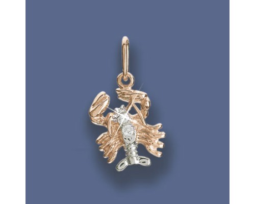 Anhänger, Rotgold, 585°, Zirkonia, Krebs