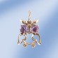 Anhänger, Rotgold, 585°, Amethyst;