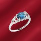 Damenring, Weißgold 585, Brillant 0,053 ct WSI, London blue Topas