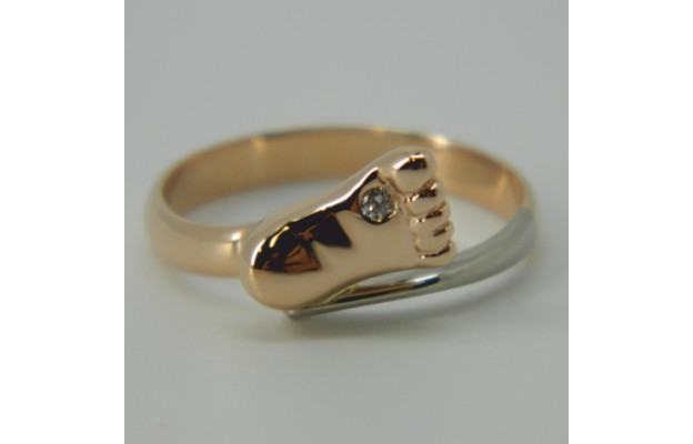 Damenring, Rotgold 585, Brillant 0,015 TW/VS