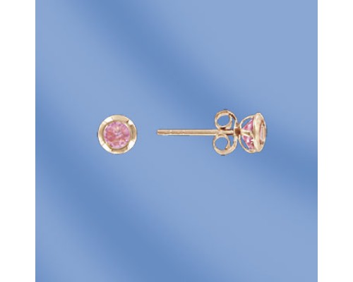 Ohrstecker, Rotgold, 585°, Zirkonia