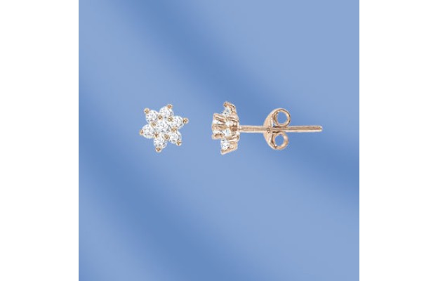 Ohrstecker, Rotgold, 585°, Zirkonia
