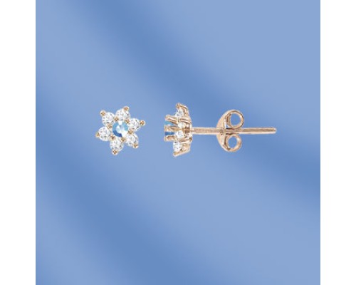 Ohrstecker, Rotgold, 585°, Zirkonia
