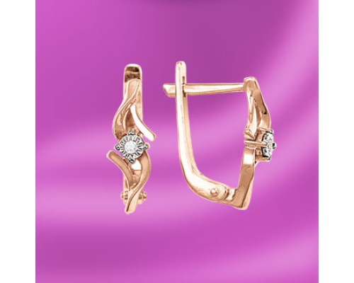 Ohrhänger, Rotgold, 585°, Brillant 0,028 ct. WSI